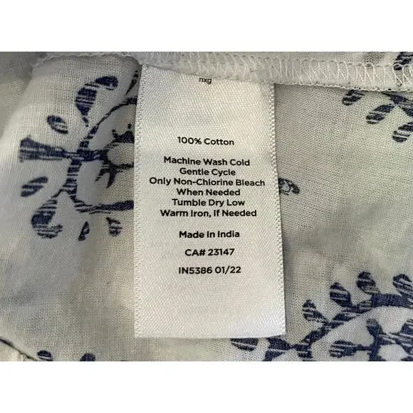 Talbots Navy Blue Allover Print Cotton Button Down Shirt, Size M - Picture 8 of 11